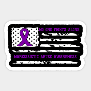 No One Fights Alone Narcissistic Abuse Awareness Sticker